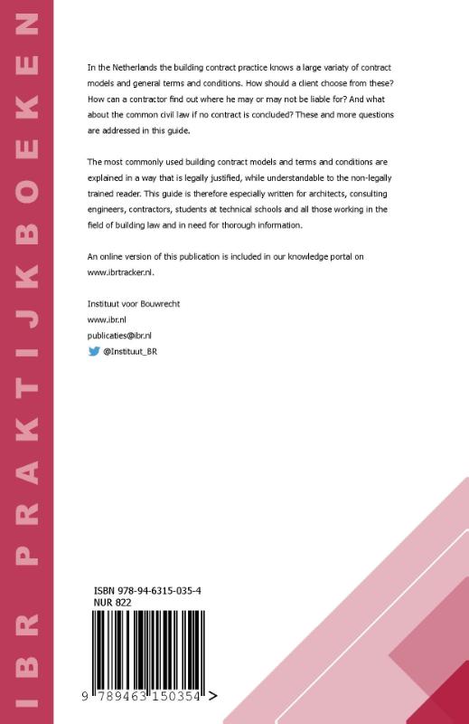 Achterkant van A practical guide to Dutch building contracts