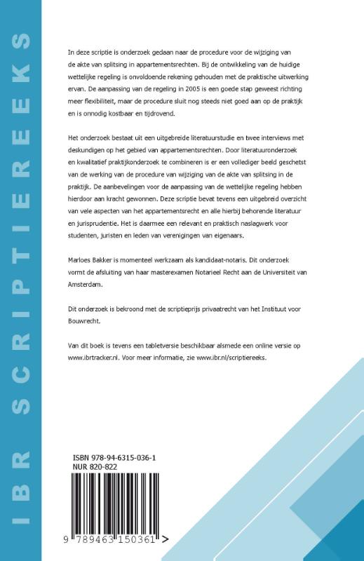 Achterkant van Het wijzigen van de akte van splitsing in appartementsrechten