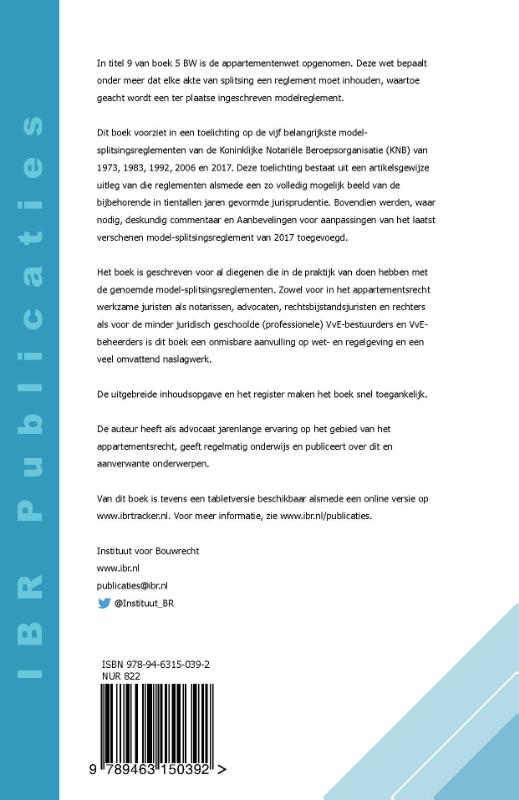 Achterkant van De model-splitsingsreglementen toegelicht