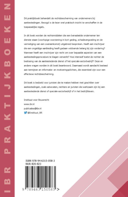 Achterkant van Praktijkboek Rechtsbescherming in het aanbestedingsrecht bij de ­civiele rechter