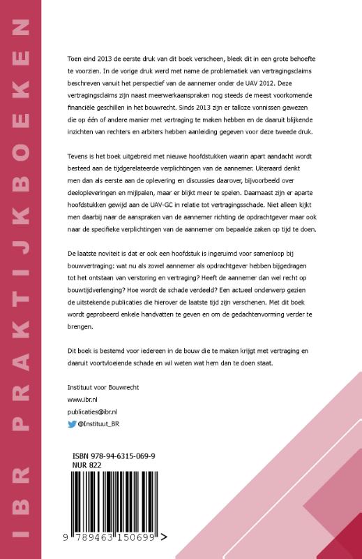 Achterkant van Praktijkboek vertragingsschade in de bouw