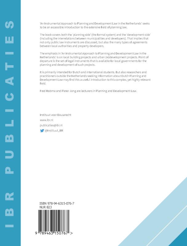 Achterkant van An Instrumental Approach to Planning and Development Law in the Netherlands