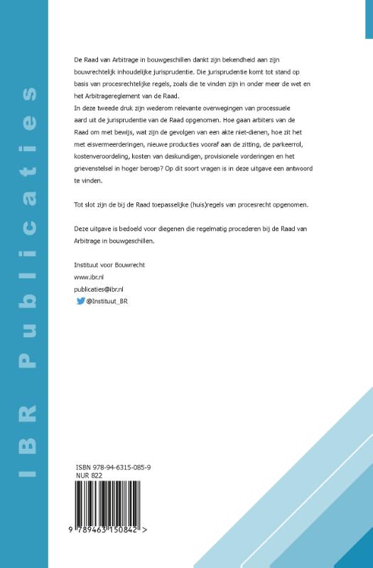 Achterkant van Procederen bij de Raad van Arbitrage in bouwgeschillen (2e herziene druk)