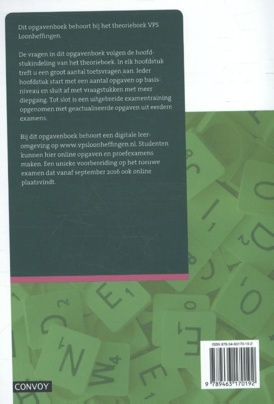 Achterkant van Opgavenboek