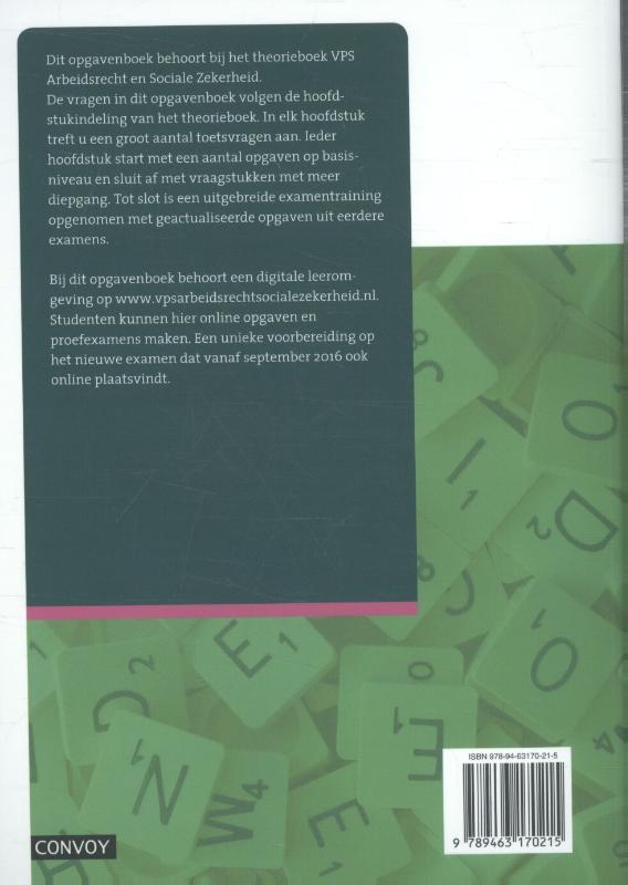Achterkant van Opgavenboek