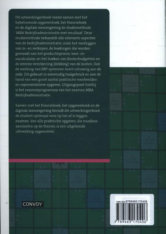 Achterkant van uitwerkingenboek