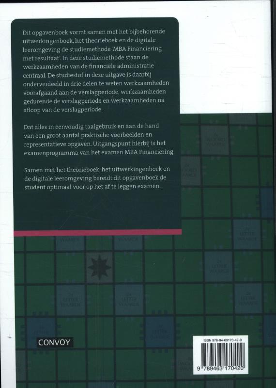Achterkant van Opgavenboek