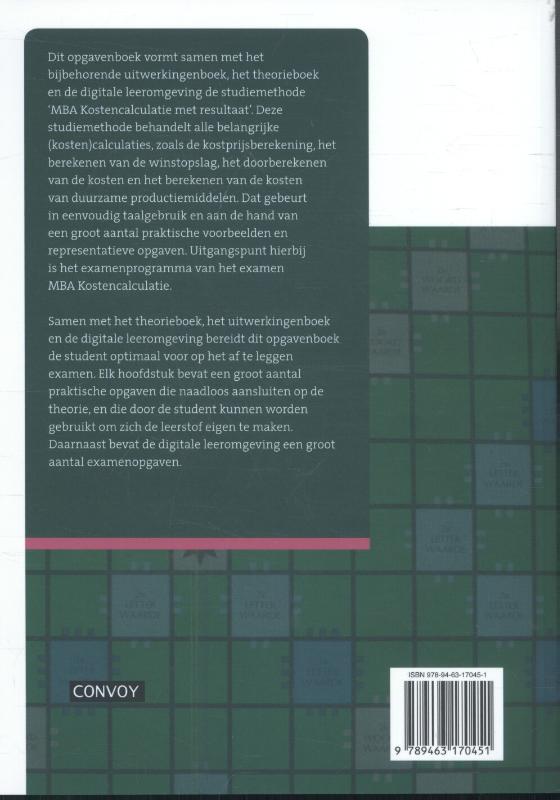 Achterkant van Opgavenboek