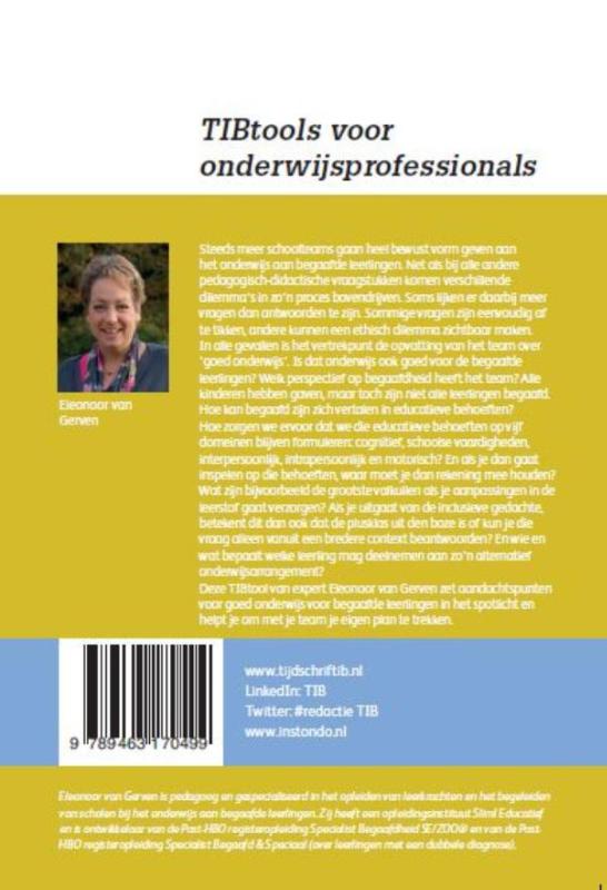 Achterkant van Goed onderwijs voor begaafde leerlingen
