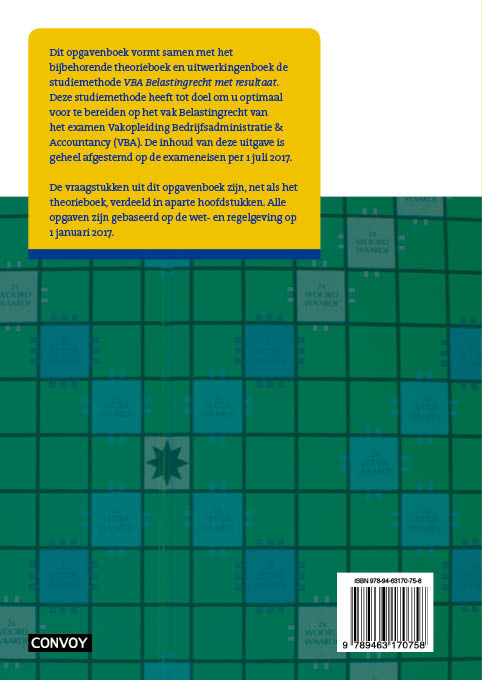 Achterkant van opgaveboek