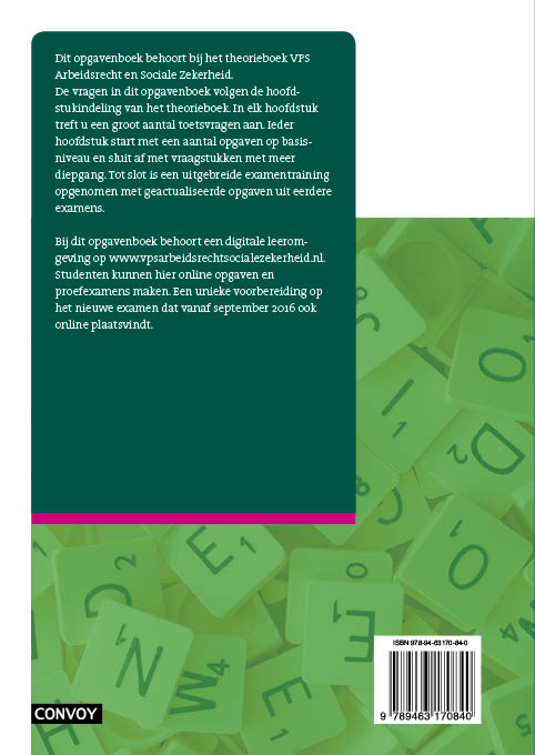 Achterkant van opgaveboek