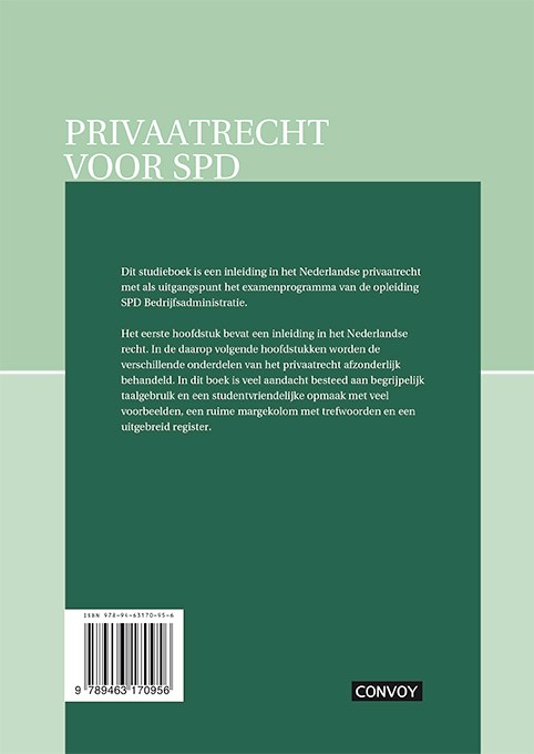 Achterkant van Privaatrecht voor SPD