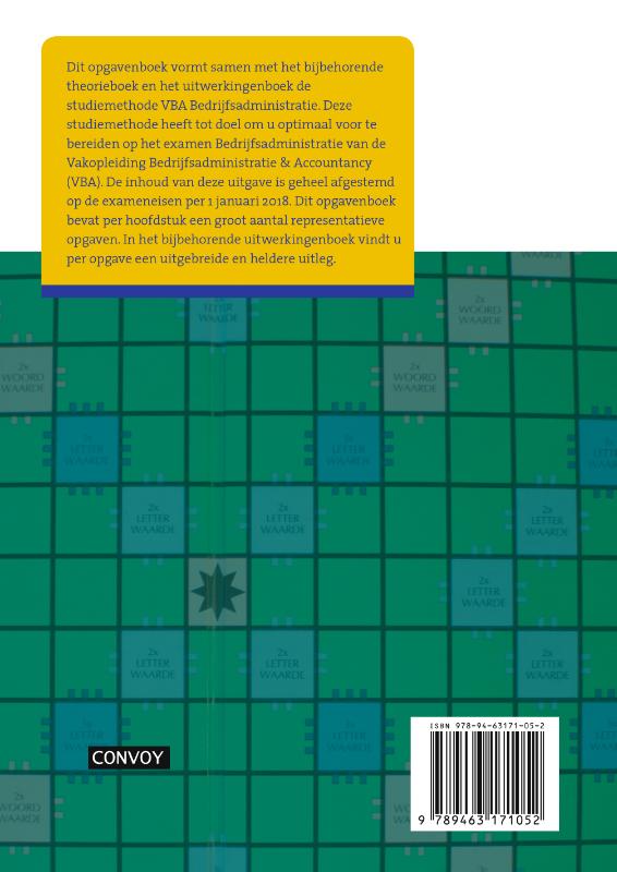 Achterkant van Opgavenboek