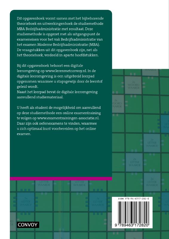 Achterkant van Opgavenboek