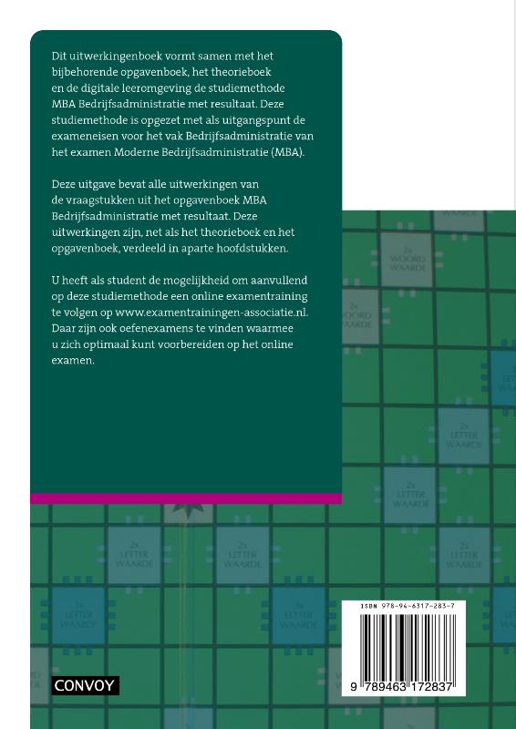 Achterkant van uitwerkingenboek