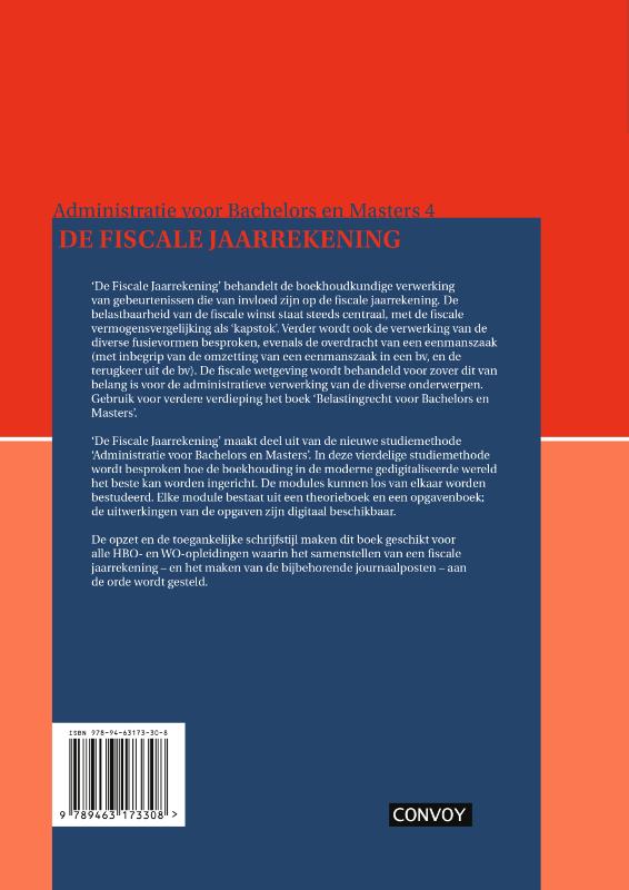 Achterkant van ABM 4 De Fiscale Jaarrekening Theorieboek 3e druk
