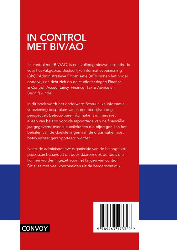 Achterkant van In control met BIV/AO