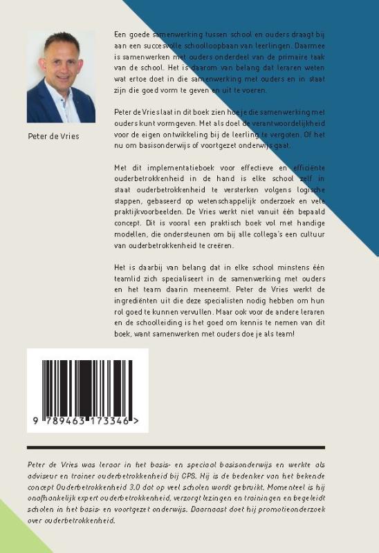Achterkant van Basisboek Coördinator Ouderbetrokkenheid