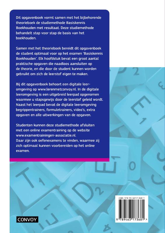 Achterkant van Opgavenboek