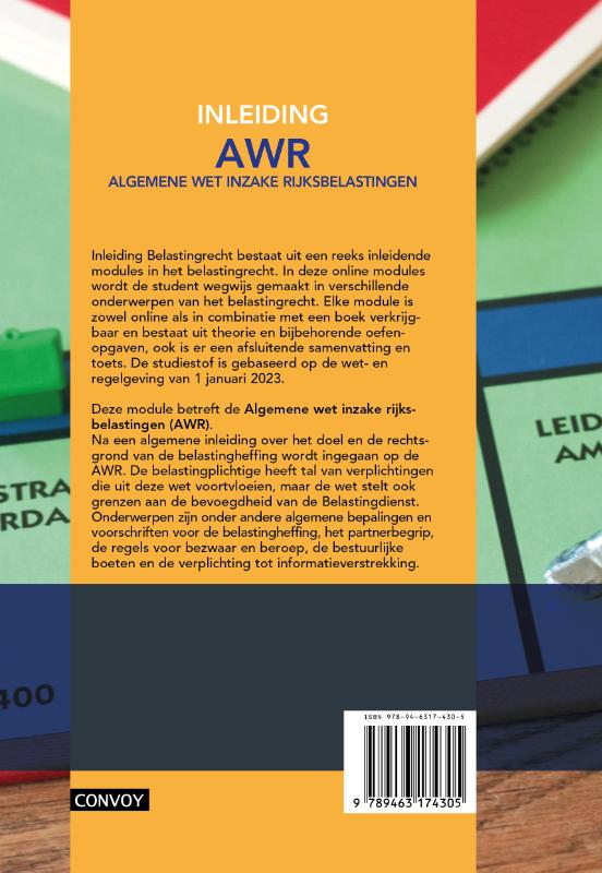 Achterkant van Inleiding Algemene Wet inzake Rijksbelastingen (AWR)