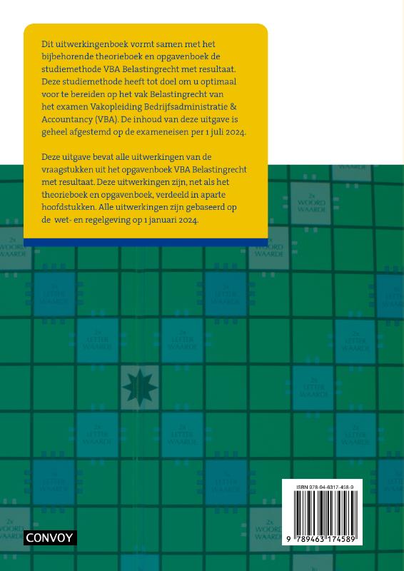 Achterkant van Uitwerkingenboek