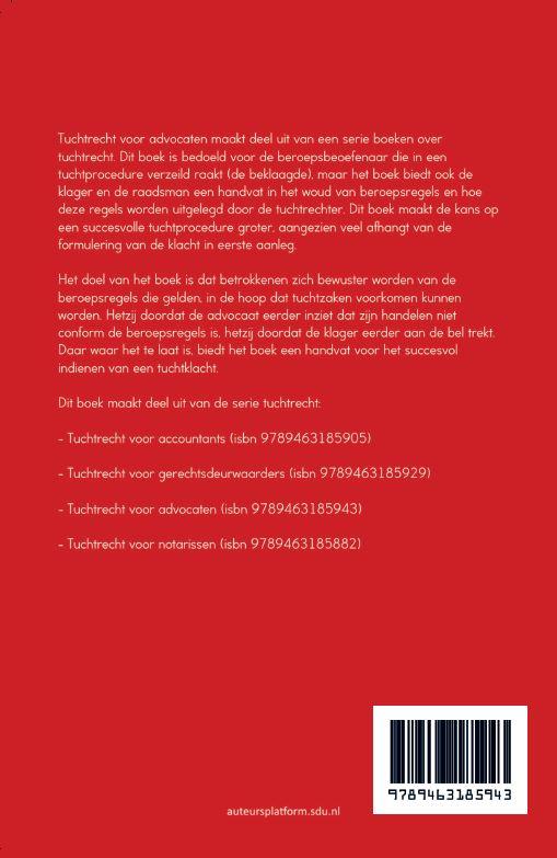 Achterkant van Tuchtrecht voor advocaten