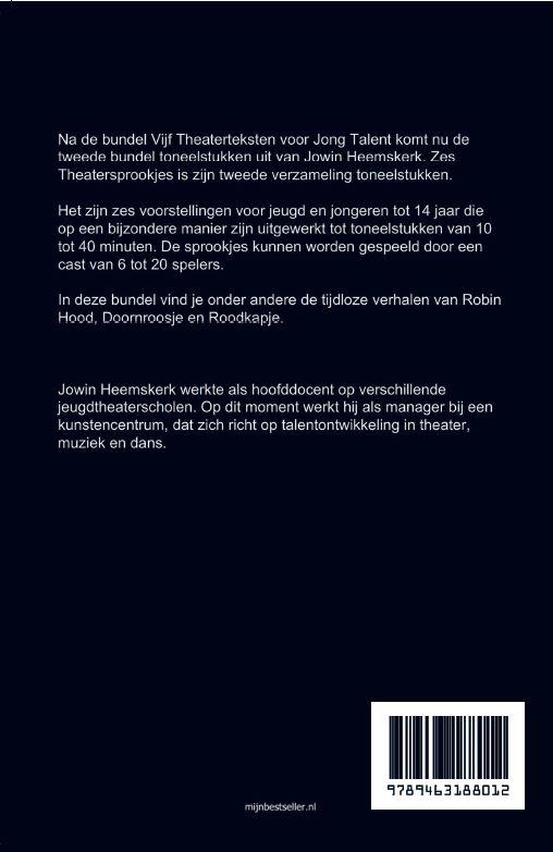 Achterkant van Zes theatersprookjes