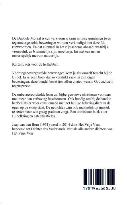 Achterkant van Dubbele moraal