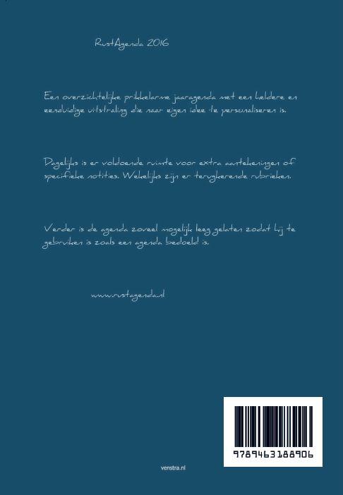 Achterkant van Rust agenda 2016