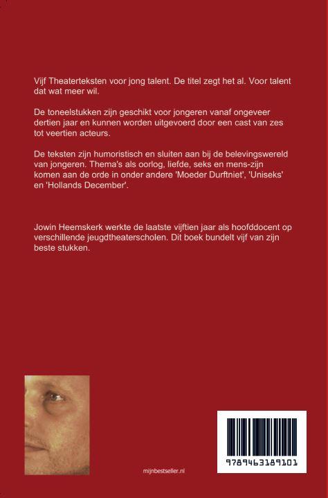 Achterkant van Vijf theaterteksten voor jong talent