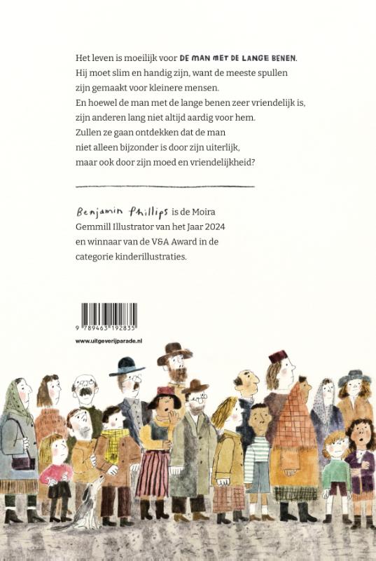 Achterkant van De man met de lange benen