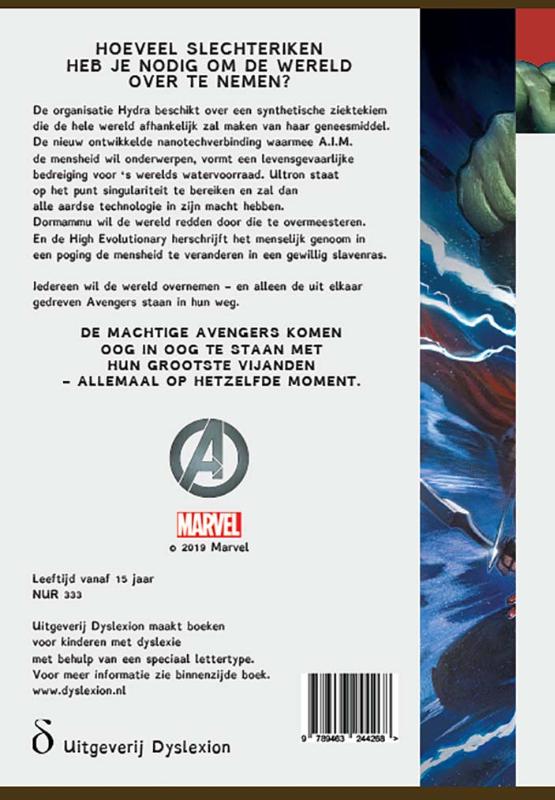 Achterkant van Avengers - Iedereen wil de wereld overnemen