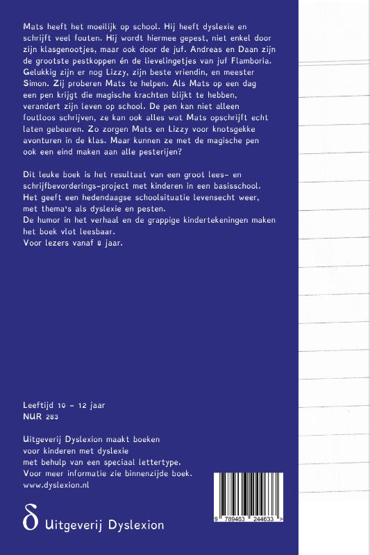 Achterkant van De magische pen