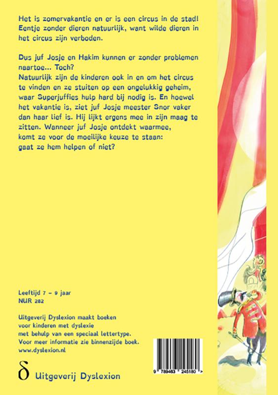 Achterkant van Superjuffie en het apencircus