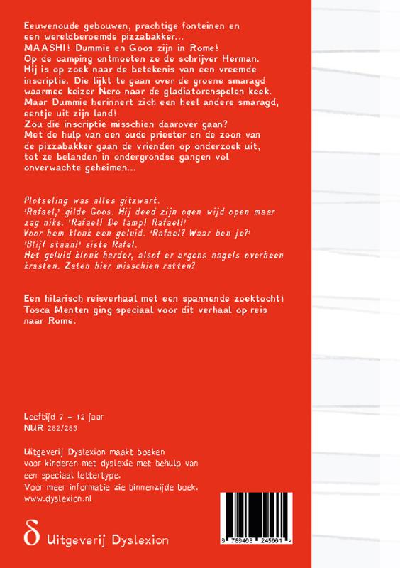 Achterkant van Dummie de mummie en de smaragd van de Nijl