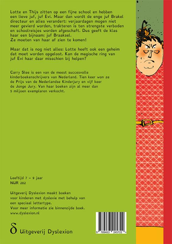 Achterkant van Juf Braaksel en de magische ring