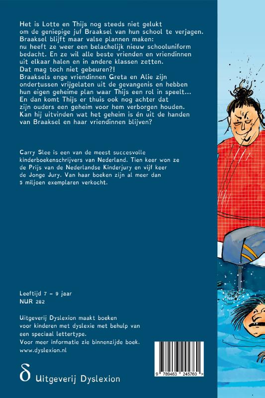 Achterkant van Juf Braaksel en de geniale ontsnapping
