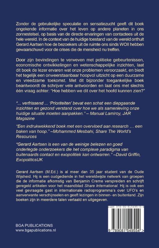 Achterkant van Prioriteiten voor een planetaire transformatie