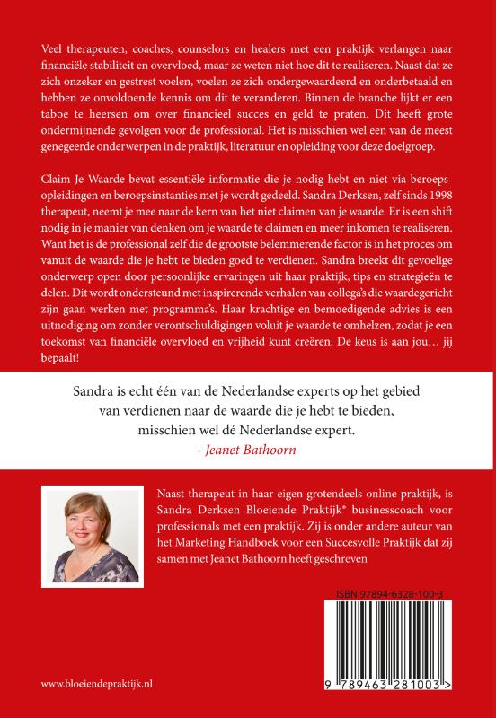 Achterkant van Claim je waarde