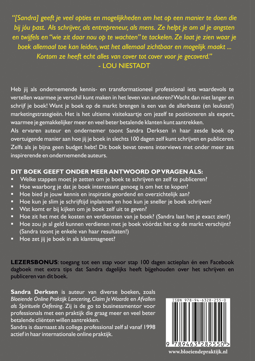 Achterkant van Je boek als ultiem visitekaartje