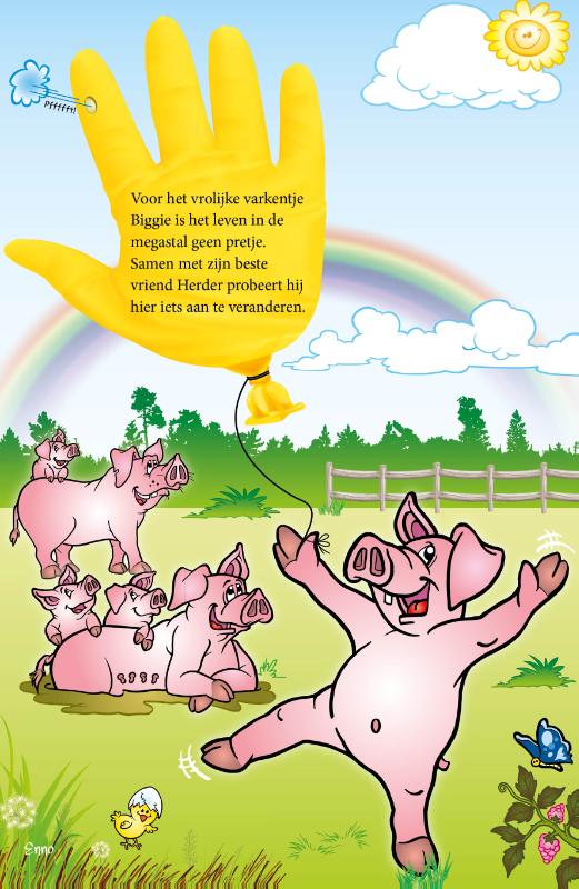 Achterkant van Het varkentje dat van zich afbeet...