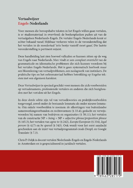 Achterkant van Vertaalwijzer Engels Nederlands