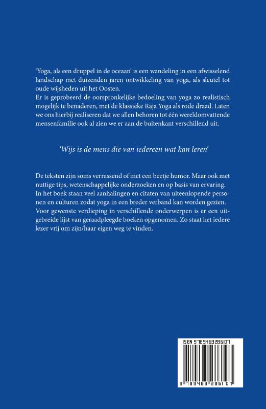 Achterkant van Yoga, als een druppel in de oceaan