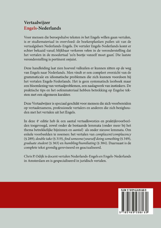 Achterkant van Vertaalwijzer Engels Nederlands