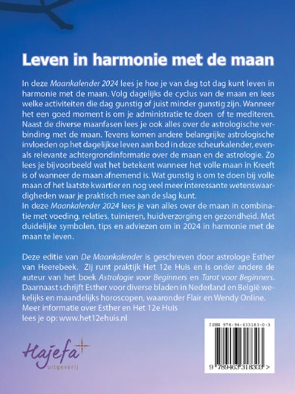 Achterkant van Maankalender 2024