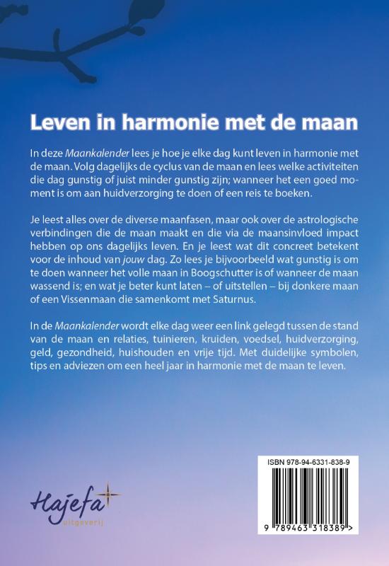 Achterkant van Maankalender 2026