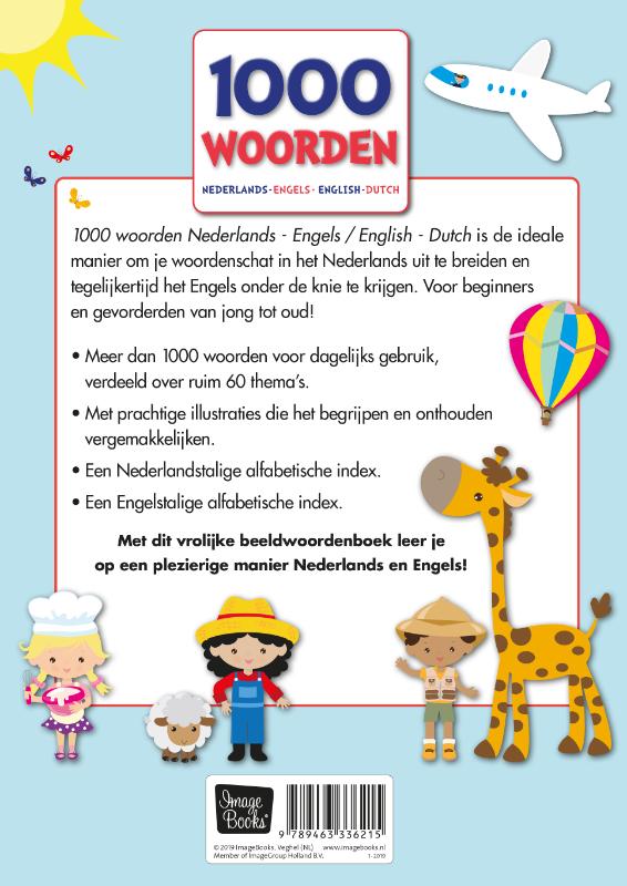 Achterkant van 1000 Woorden Nederlands-Engels Engels-Nederlands