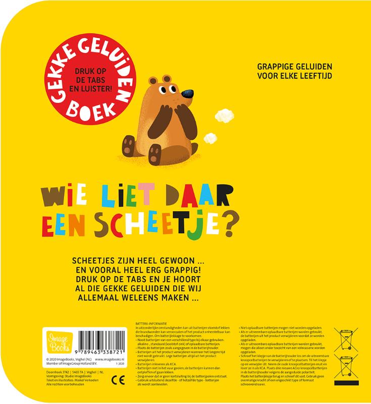 Achterkant van Wie liet daar een scheetje?