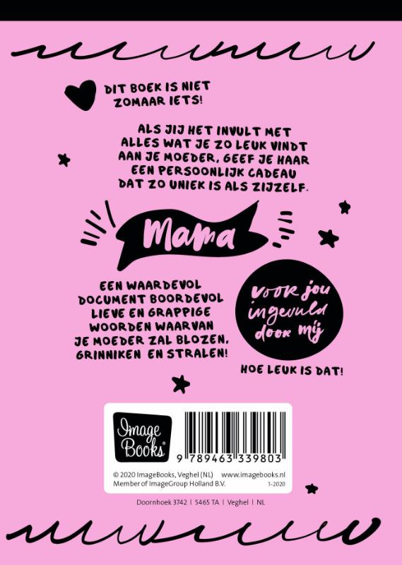 Achterkant van I love you - invulboeken - Mama