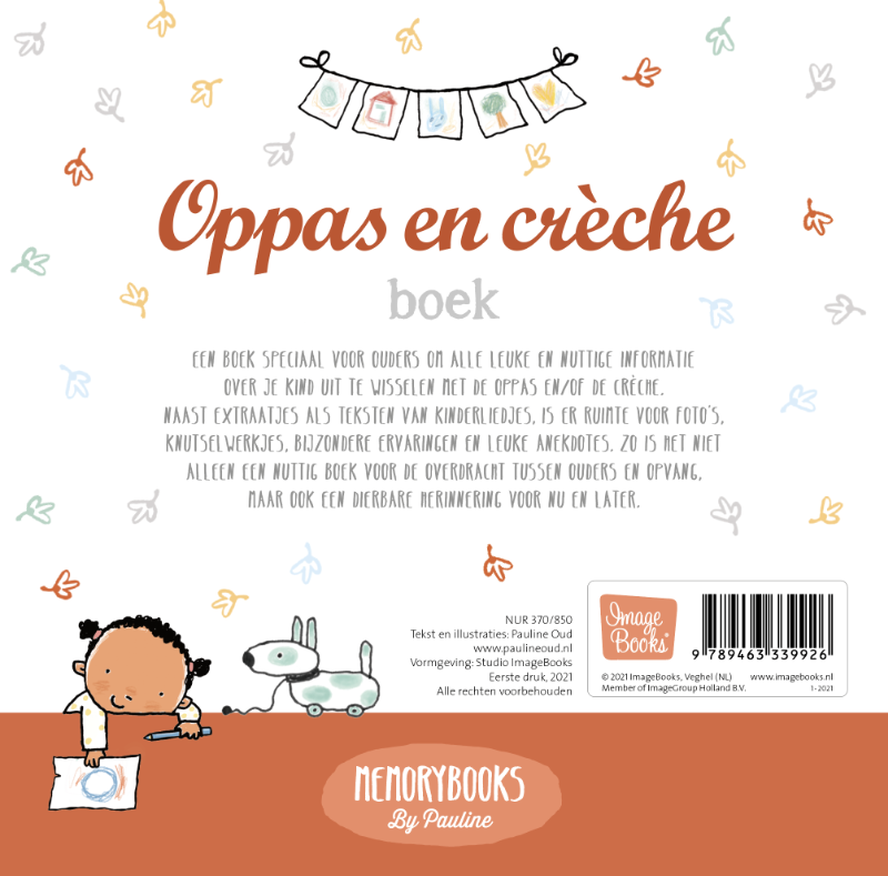 Achterkant van Memorybooks by Pauline - Creche oppasboek